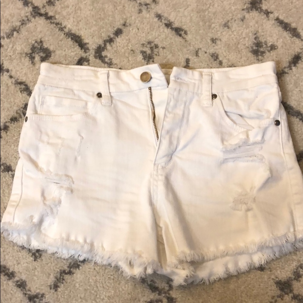 White Jean Shorts